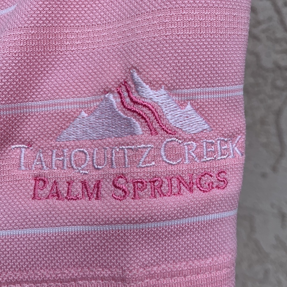 Nike Golf Dry Fit Medium Palm Springs Short Sleeve Pink and white stripp… - Picture 6 of 15